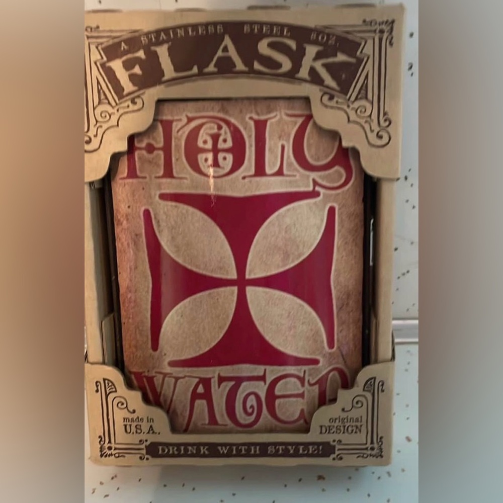 New in Pkg  Stainless Steel Flask “Holy Water” by Trixie & Milo, 8 oz